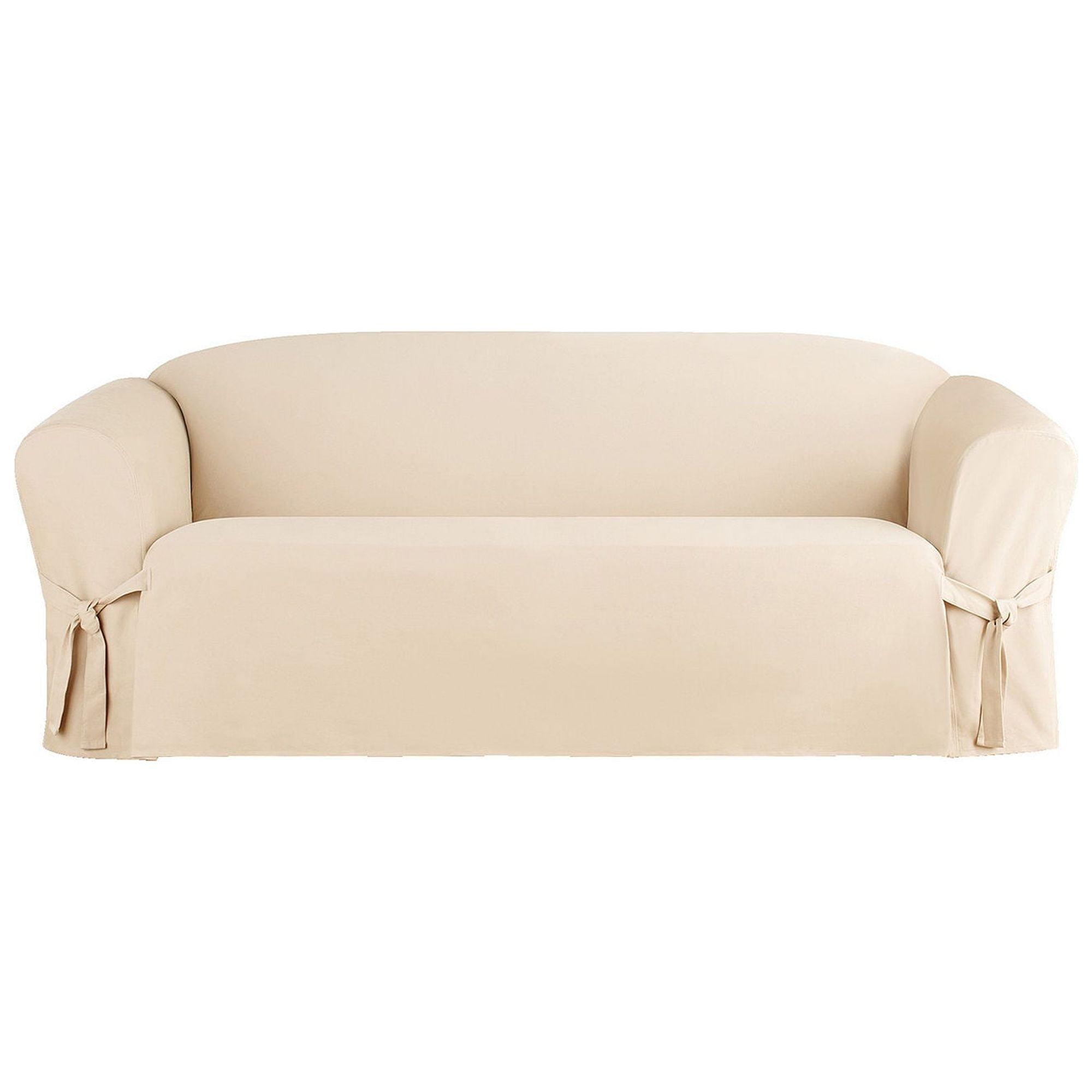 Sure Fit Cotton Box Cushion Sofa Slipcover