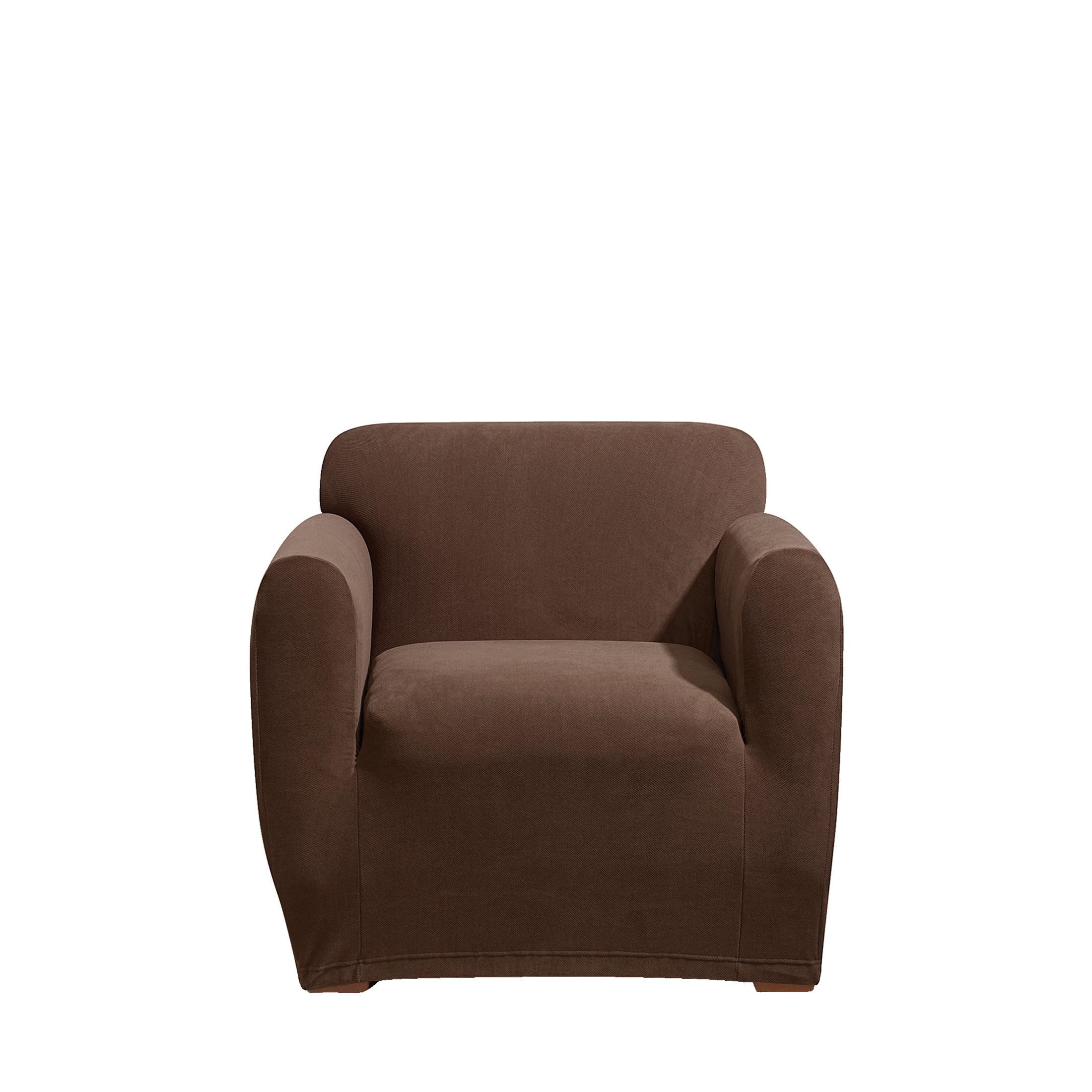 SureFit  Stretch Morgan 1 Piece Chair Slipcover Chocolate