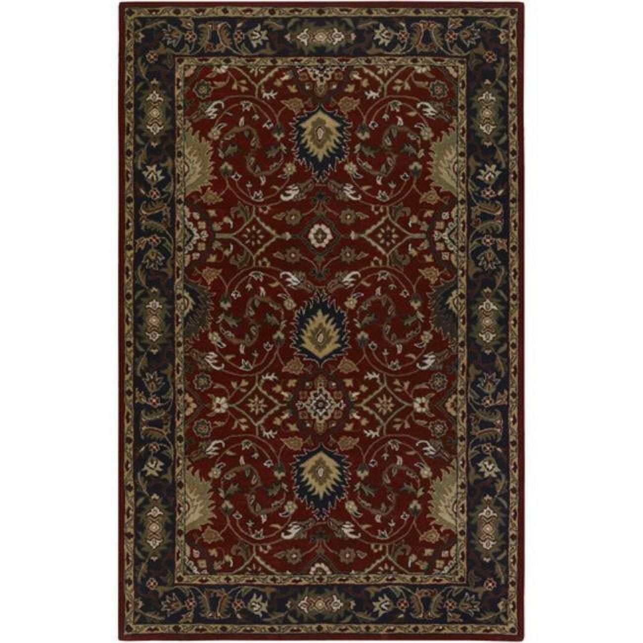 Surya  Caesar Rug- 100% Wool- Hand Tufted- Red/Black/Olive/Gold/Rust/Tan- 4'X6'