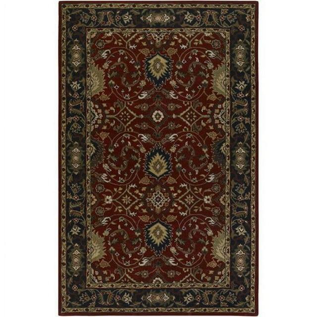 Surya  Caesar Rug- 100% Wool- Hand Tufted- Red/Black/Olive/Gold/Rust/Tan- 4'X6'