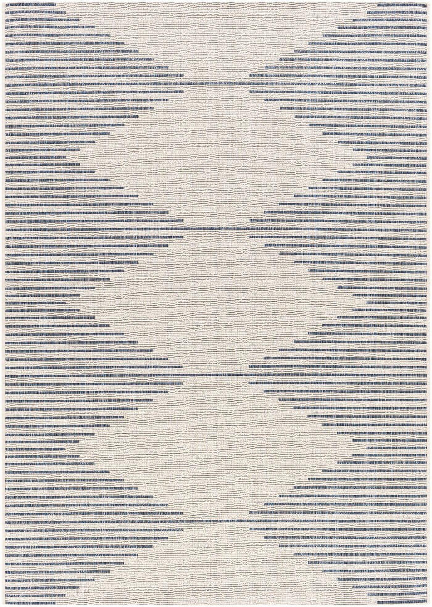 Surya Eagean EAG-2349 79 x 79" Square Fabric Rug in Blue/Navy/Off White