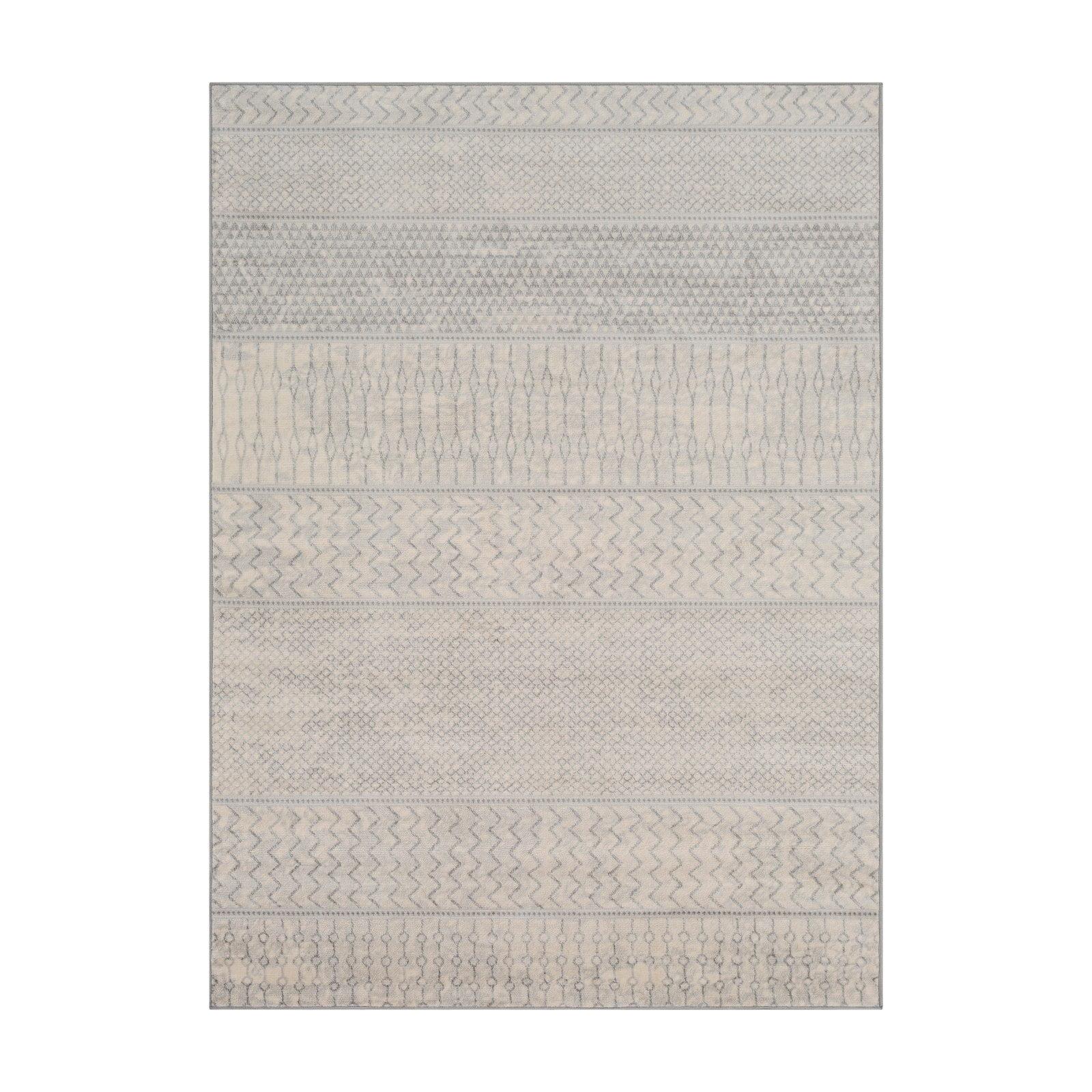 Reversible Gray Spot Rectangular Synthetic 8' x 10' Area Rug