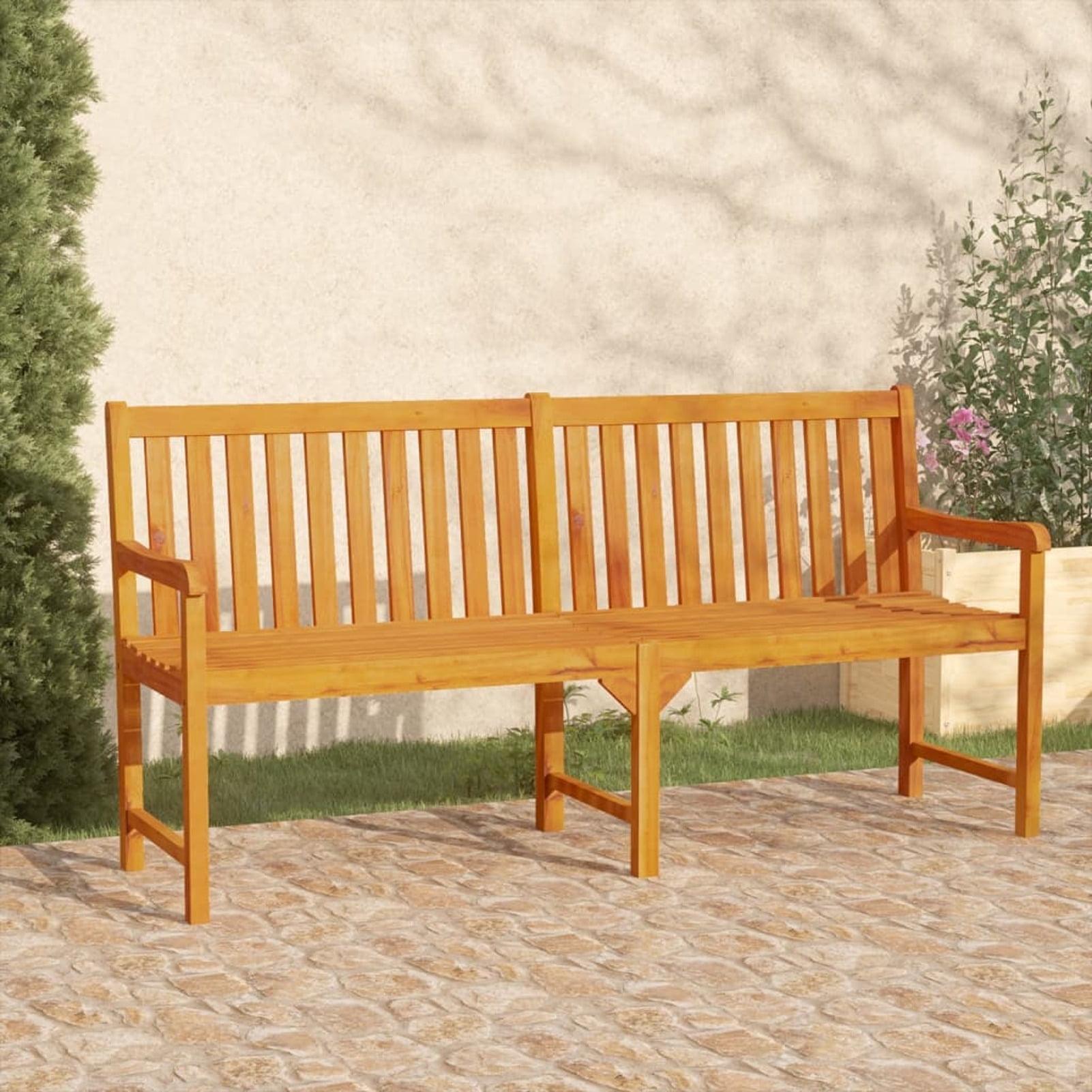 moobody Wooden Garden Bench Acacia Wood Patio Porch Chair for Backyard, Balcony, Park, Lawn, School Playground, College,  Furniture 70.9 x 21.9 x 35.4 Inches (W x D x H)