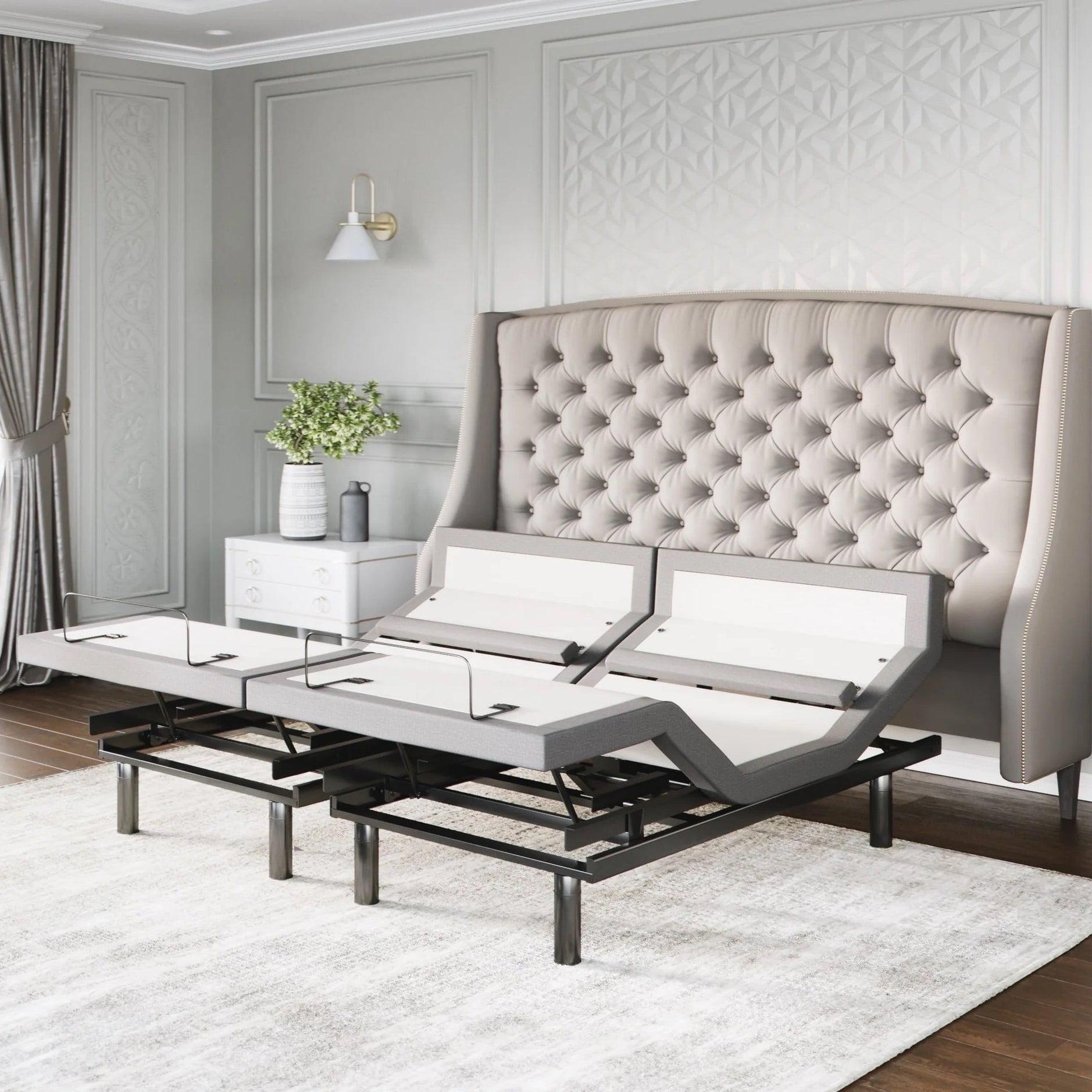 Sven & Son Platinum Adjustable Bed Base (Frame Only), Head and Foot Lift, Lumbar Support, Head (Pillow) Tilt, Massage, USB - King