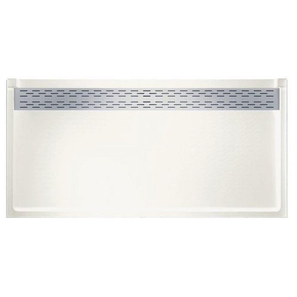 Bisque Rectangular Veritek Shower Base with Stainless Steel Grate