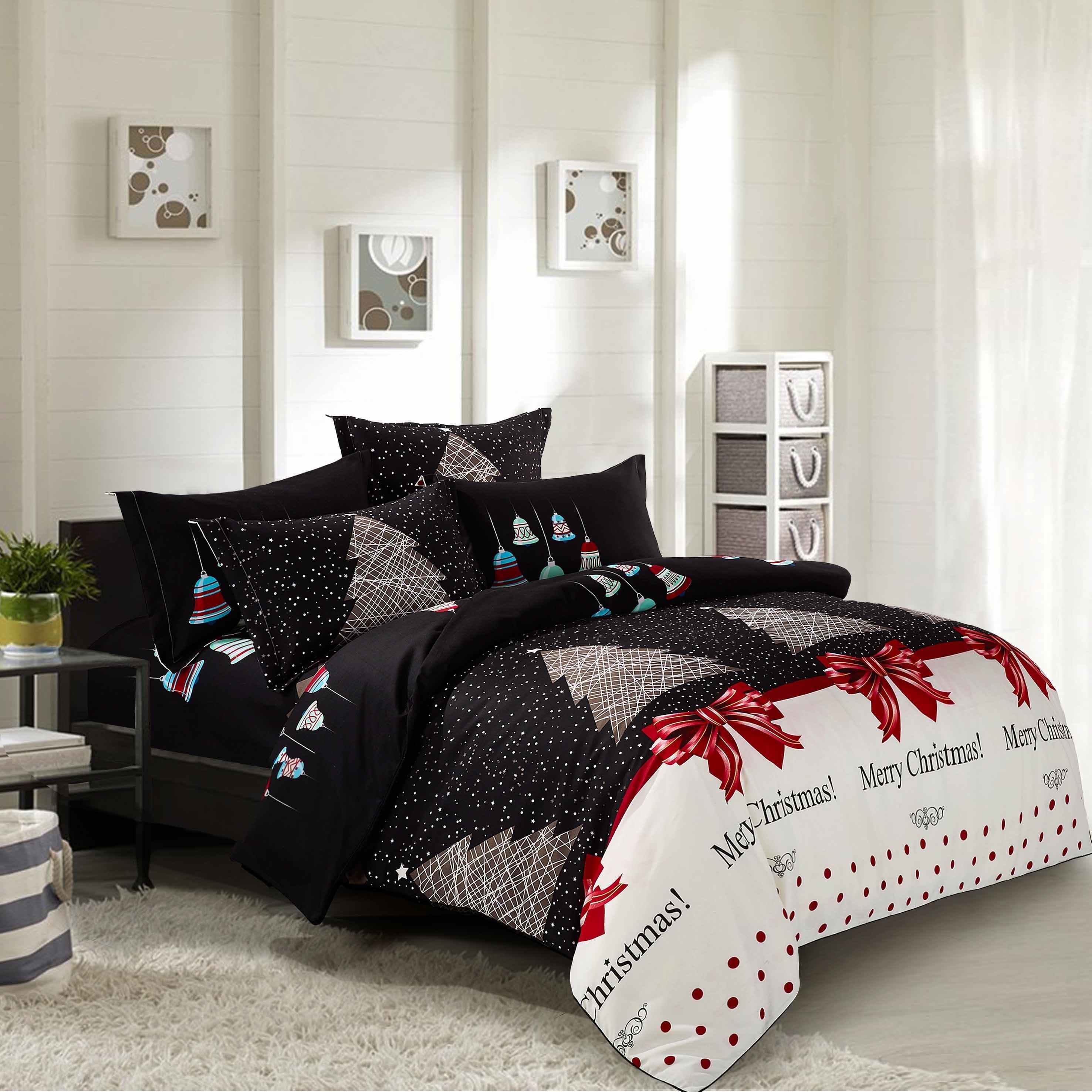 Swanson Beddings Christmas 3pc Duvet Bedding Set: Duvet Cover and Two Pillow Shams (Queen) (NO comforter included)