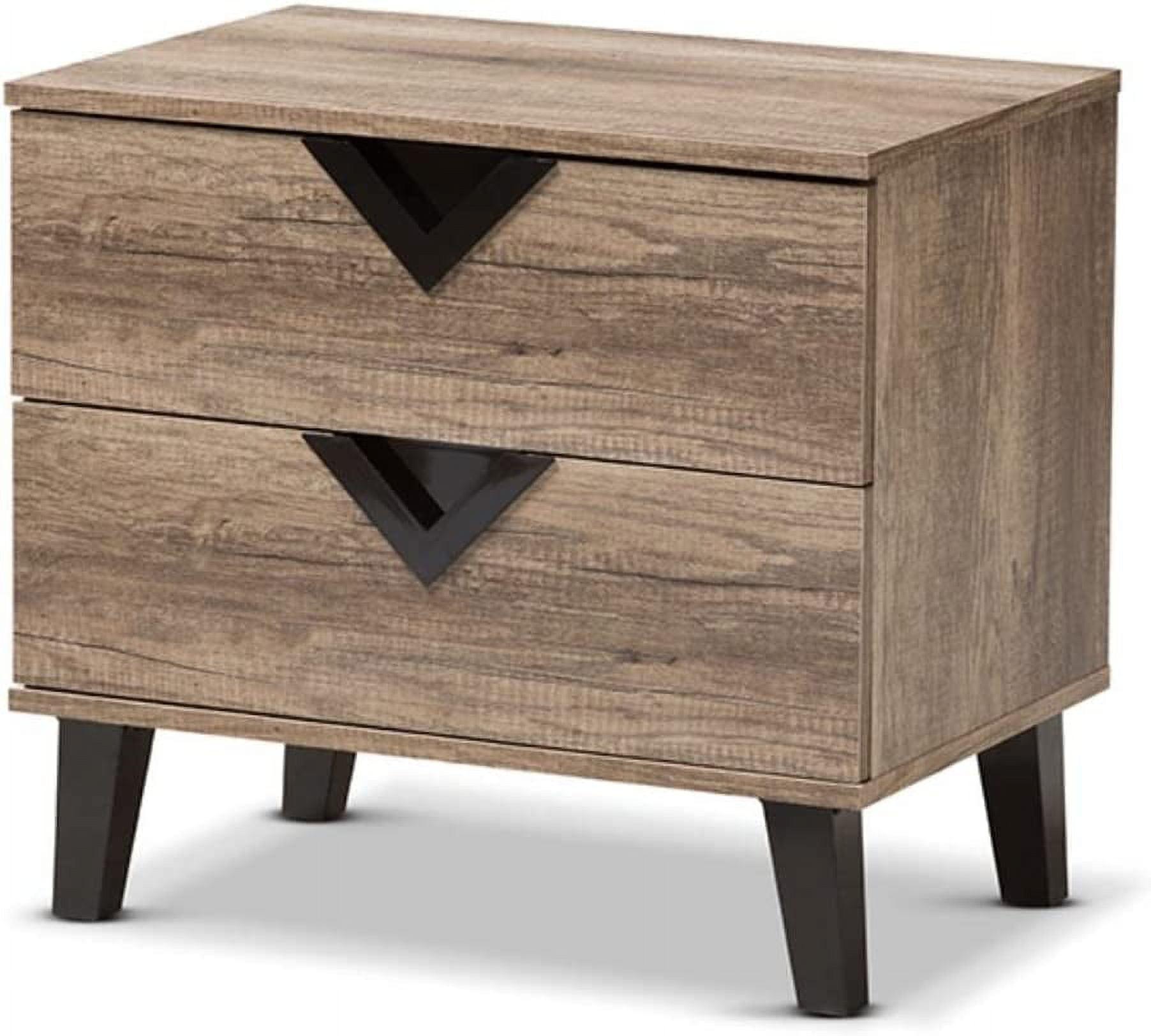 Swanson Light Brown Oak 2-Drawer Nightstand