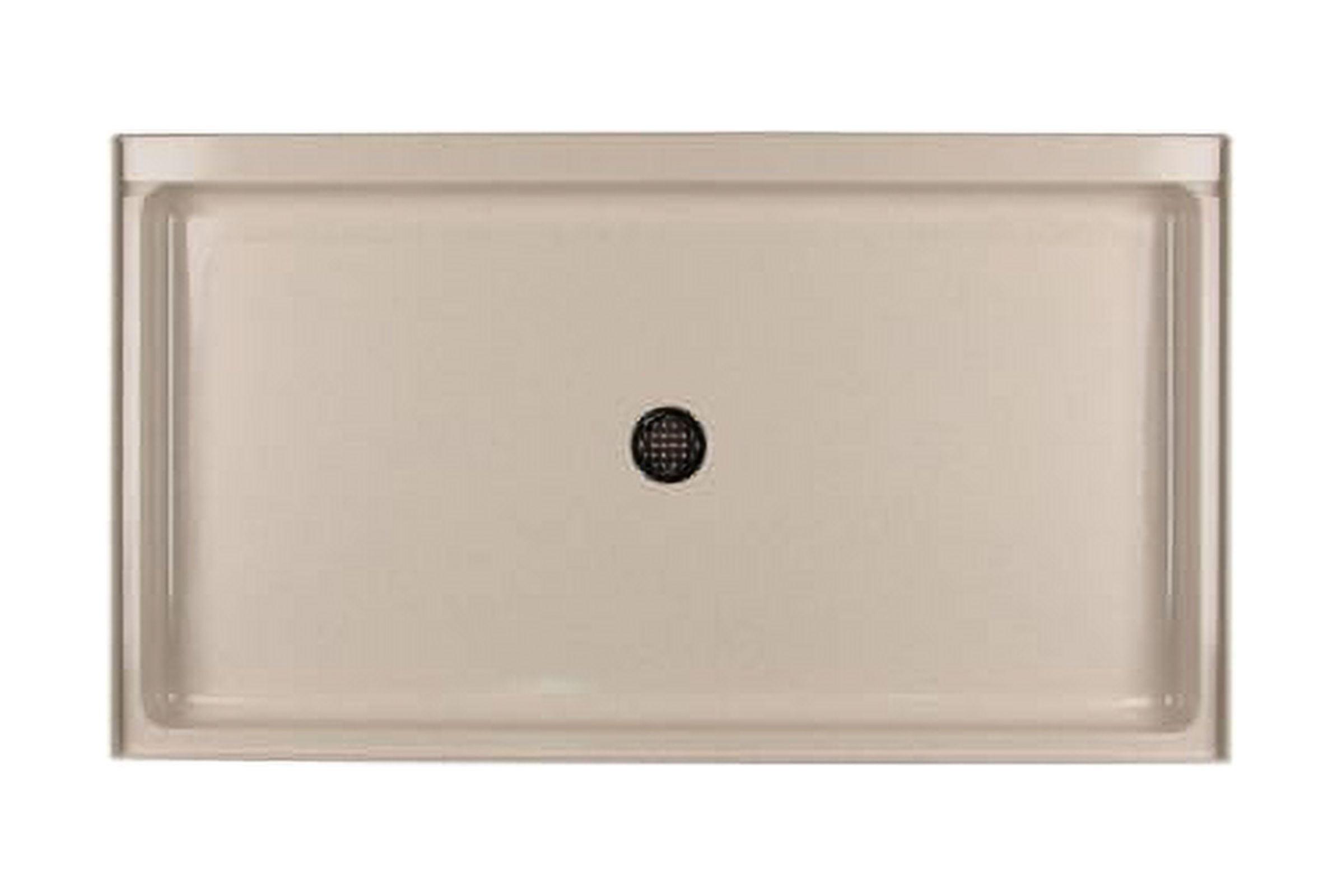 Canyon Gray Solid Surface Rectangular Shower Base with Center Drain