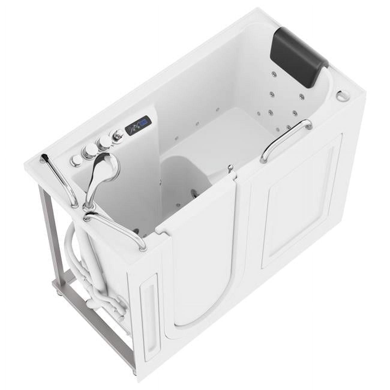 MediSpa 52.5'' White Acrylic Walk-In Bathtub with Air and Whirlpool Jets