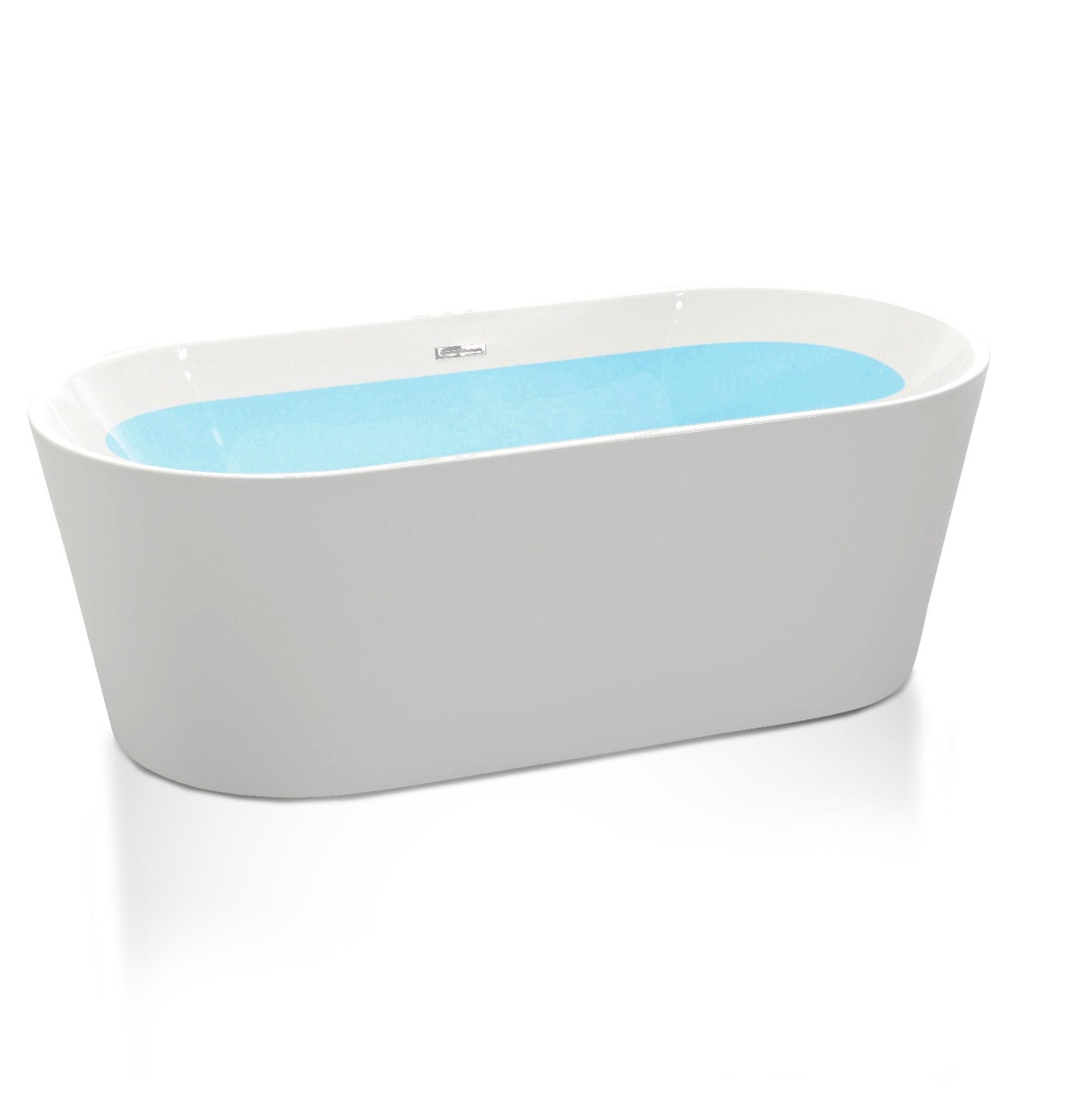55.12" x 29.53" Freestanding Soaking Acrylic Bathtub
