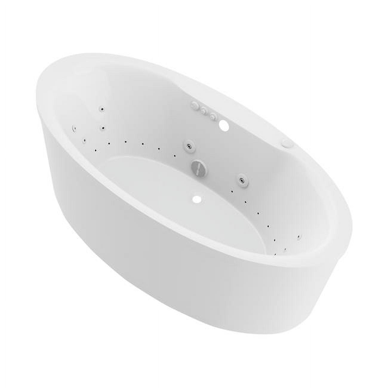 67'' White Freestanding Acrylic Whirlpool Bathtub