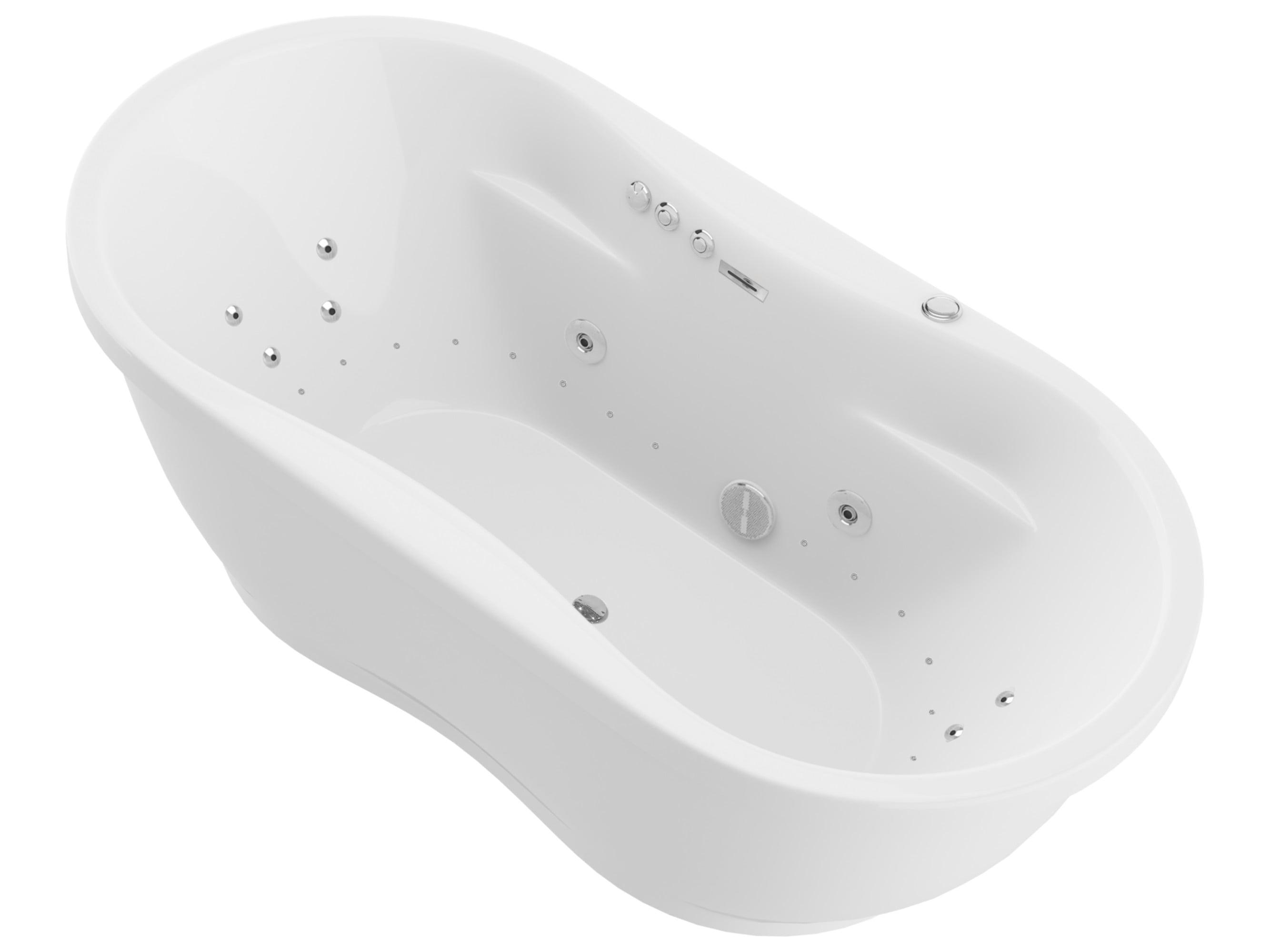 Lori 71.25” x 35.5” Freestanding Whirlpool and Air Acrylic Bathtub