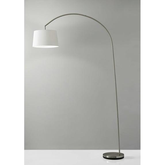Sweeping Curve Floor Lamp in Satin Steel