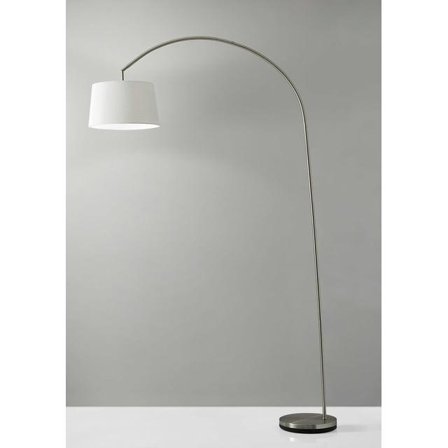 Sweeping Curve Floor Lamp in Satin Steel