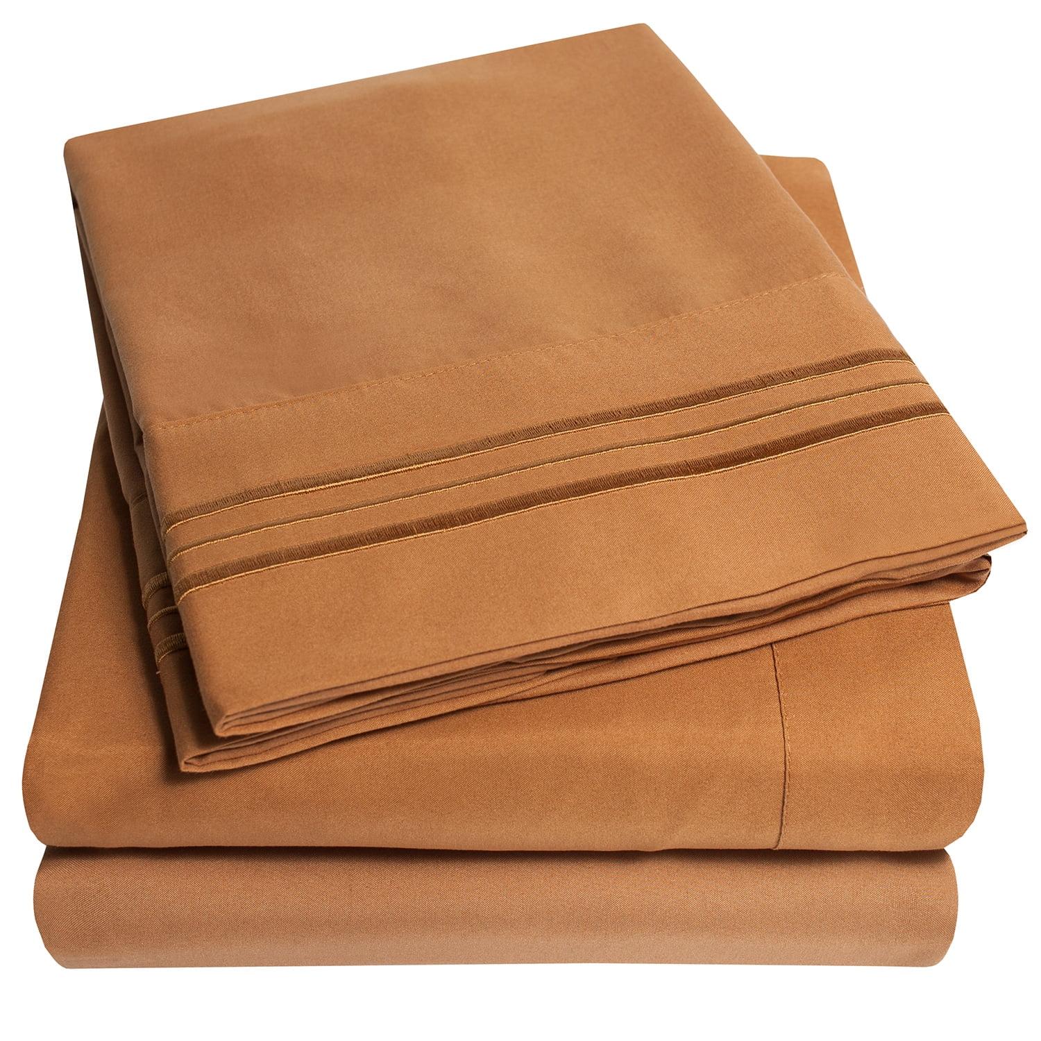 Sweet Home Collection 1800 Series Bed Sheets - Extra Soft Microfiber Deep Pocket Sheet Set - Mocha, Queen