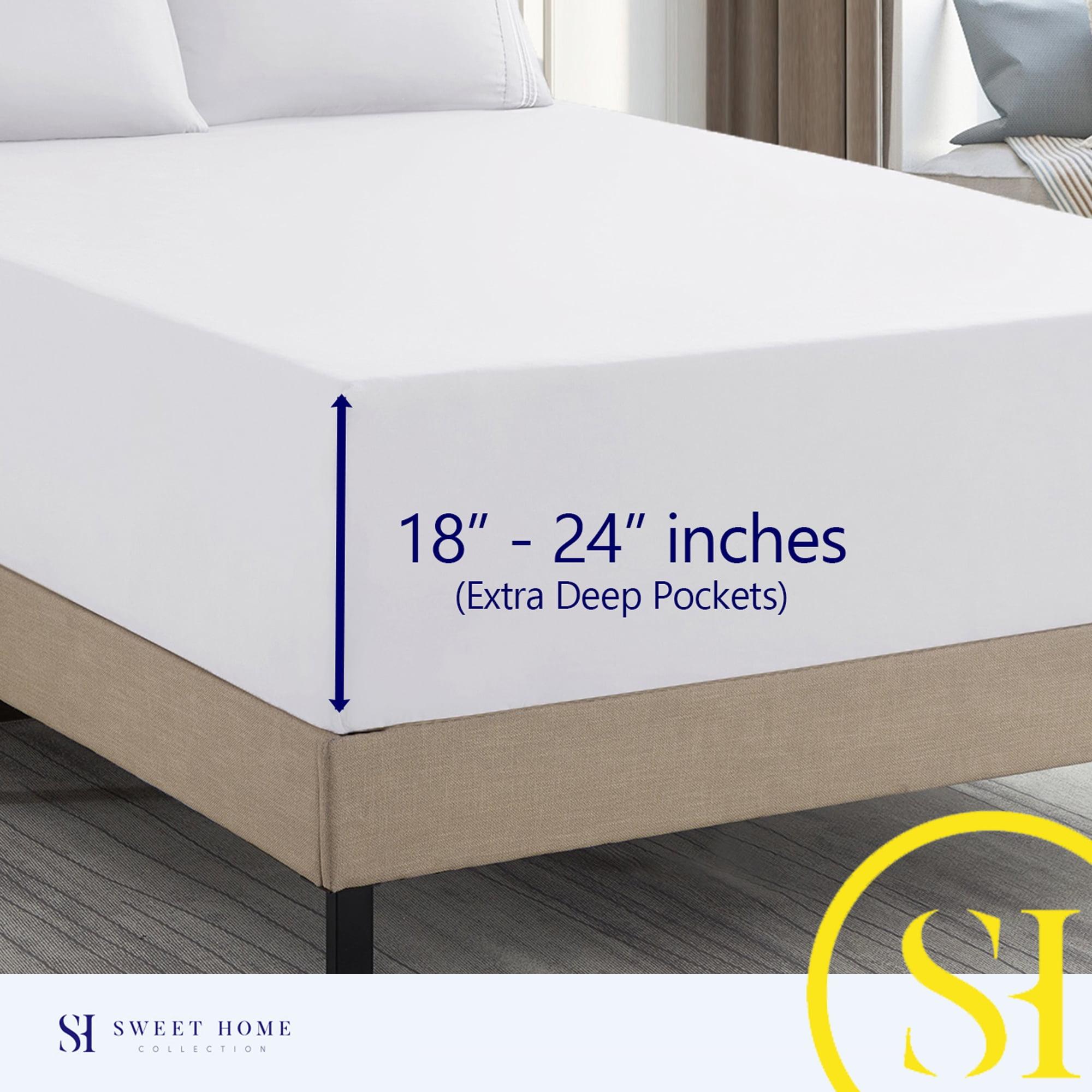 Sweet Home Collection 18-24" Extra Deep Pocket Ultra Soft Microfiber Solid Sheet Set