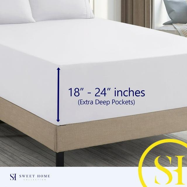 Sweet Home Collection 18-24" Extra Deep Pocket Ultra Soft Microfiber Solid Sheet Set