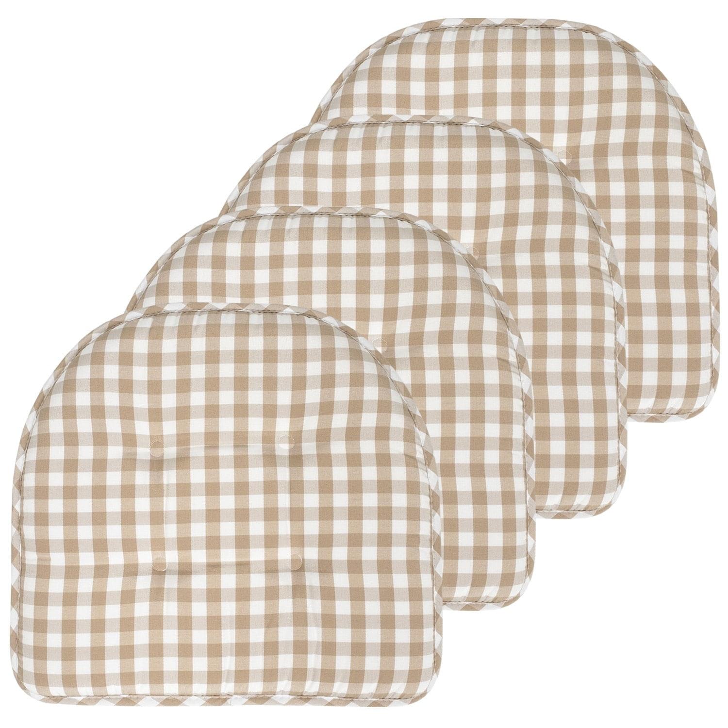 Rosalind Wheeler Buffalo Pattern Non-Slip Indoor Chair Pad Cushion