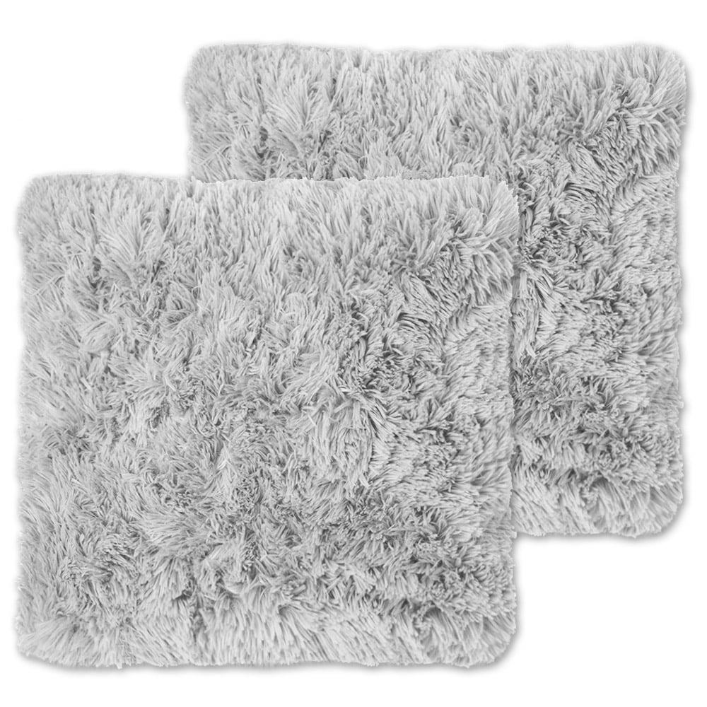 Sweet Home Collection Faux Fur Reversible Throw Pillow (Set of 2)