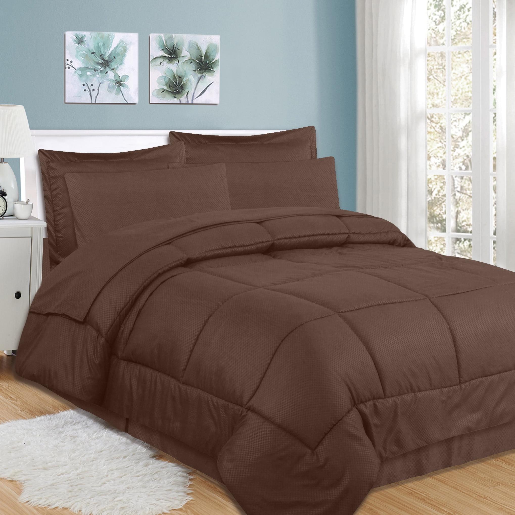 Sweet Home Collection Checkered Embossed Bed In A Bag Comforter Set