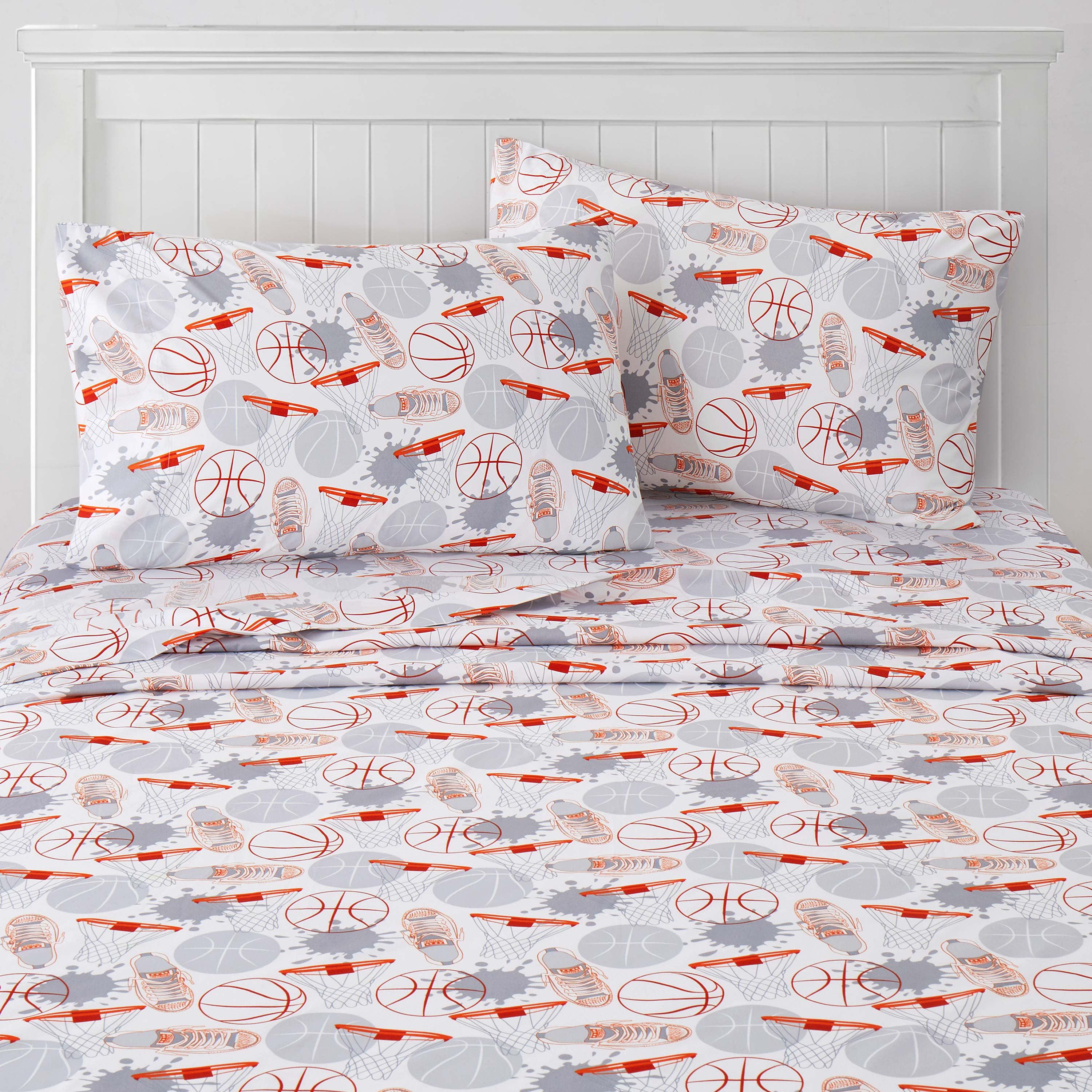 Sweet Home Collection Basketball Bed Sheet Set