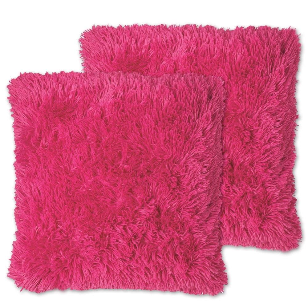 Sweet Home Collection Faux Fur Reversible Throw Pillow (Set of 2)