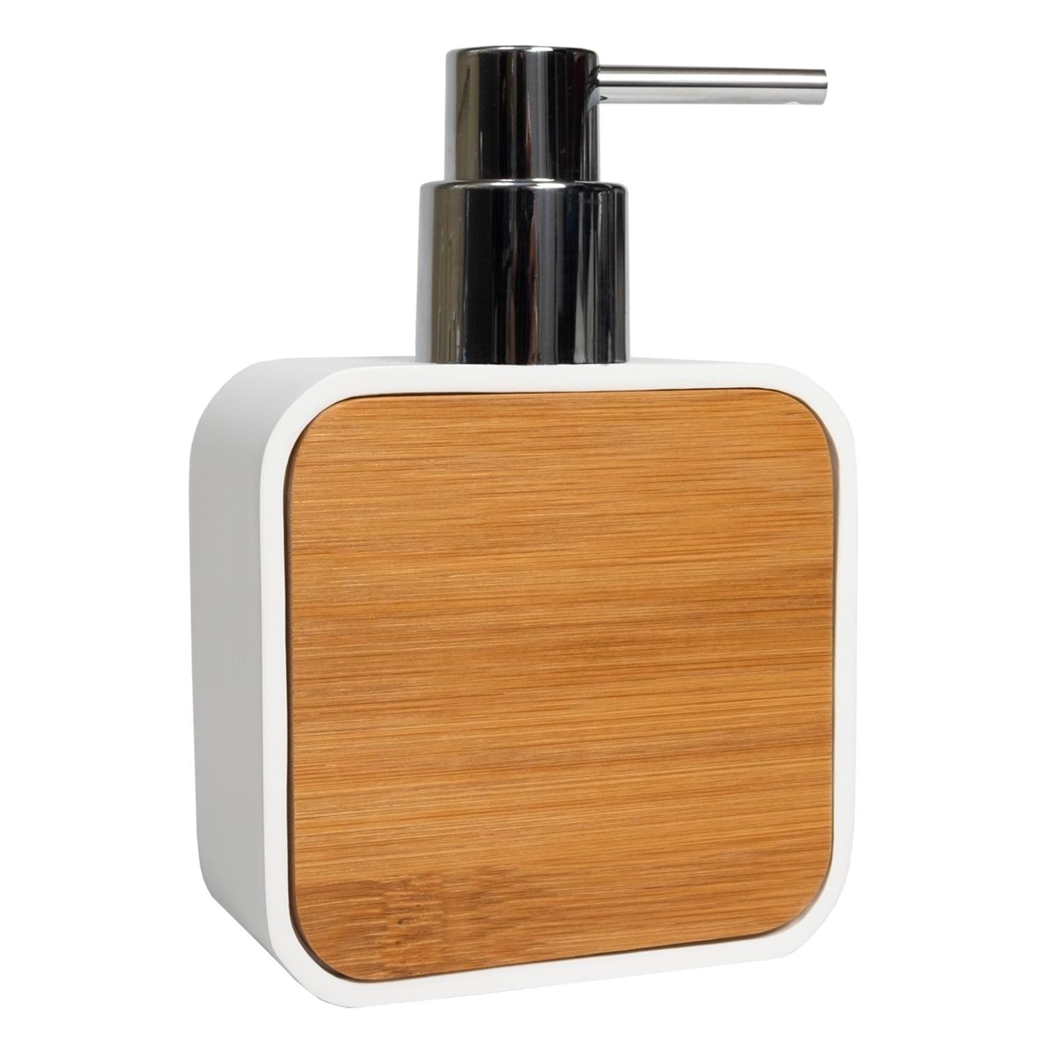 Ritz White Resin and Bamboo Lotion Pump/Soap Dispenser