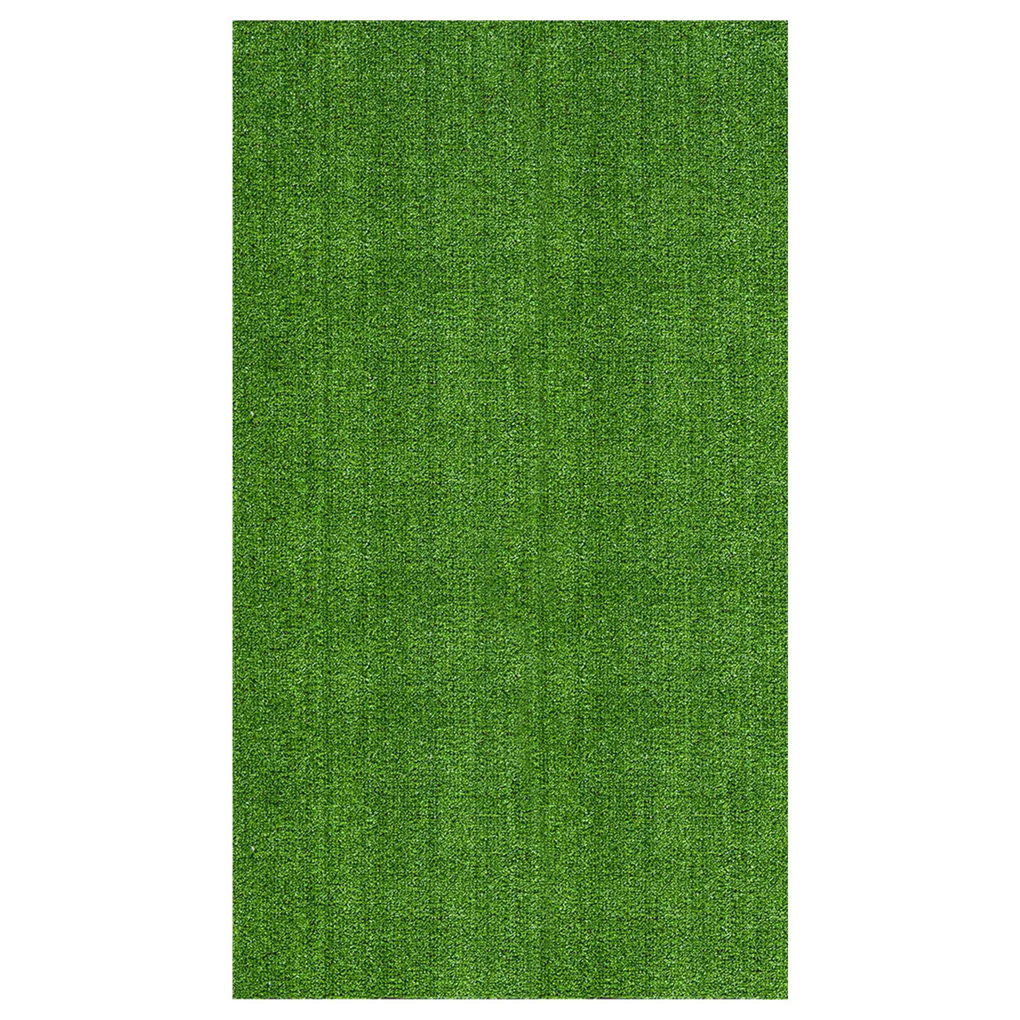 Green Polypropylene Indoor/Outdoor Artificial Grass Rug 6'6" x 9'2"