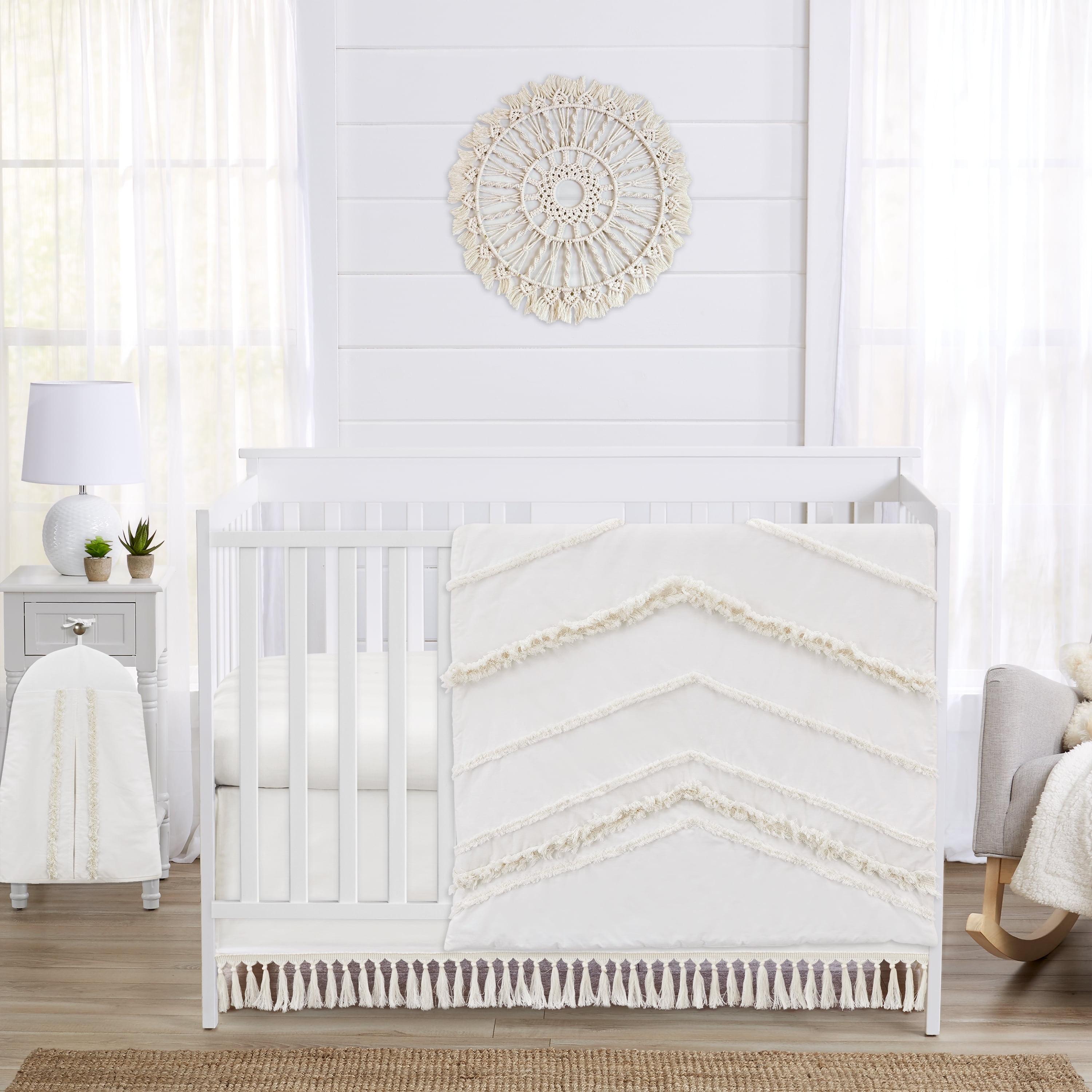 Sweet Jojo Designs Boy or Girl Gender Neutral Unisex Baby Crib Bedding Set - Bohemian Fringe Collection 4pc