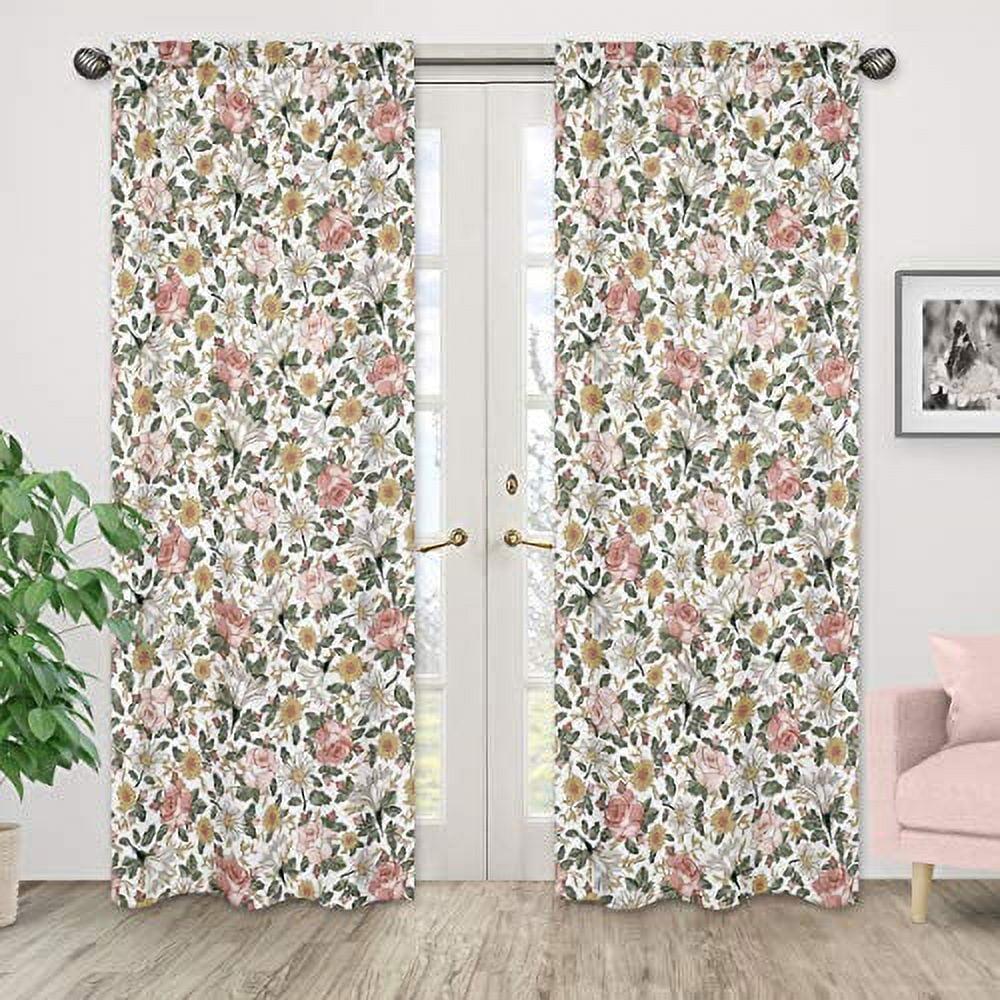 Sweet Jojo Designs Vintage Floral Semi-Sheer Rod Pocket Curtain Panels (Set of 2)