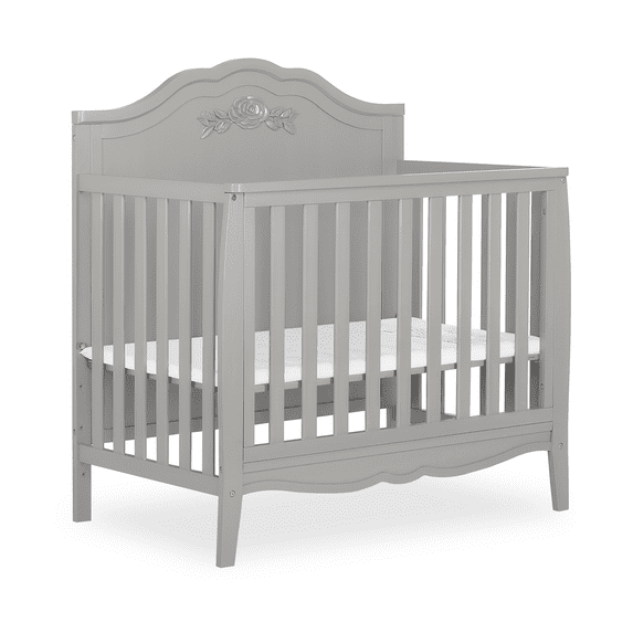 Sweetpea Baby Rose 4-in-1 Convertible Mini Crib, Platinum