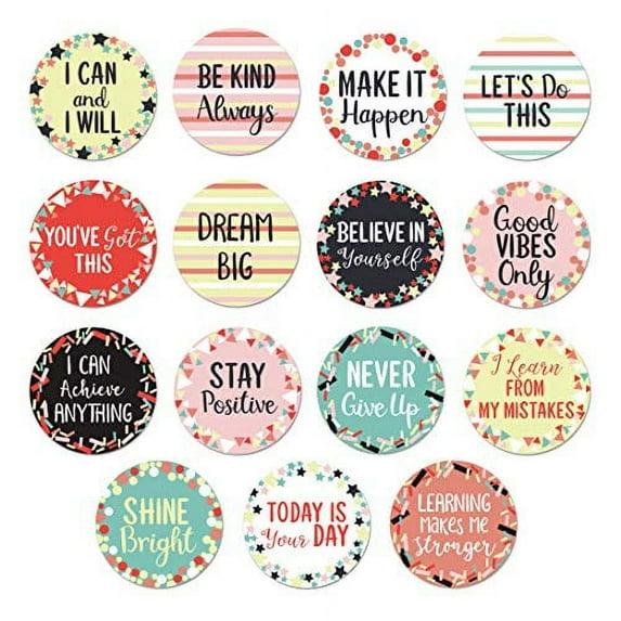Sweetzer & Orange 30 Growth Mindset Confetti Positive Sayings Accents | Motivational Wall Art Inspirational Quote Cards with Matching Pastel Colors for Classroom Decorations, Office, Nursery (7-Inch)