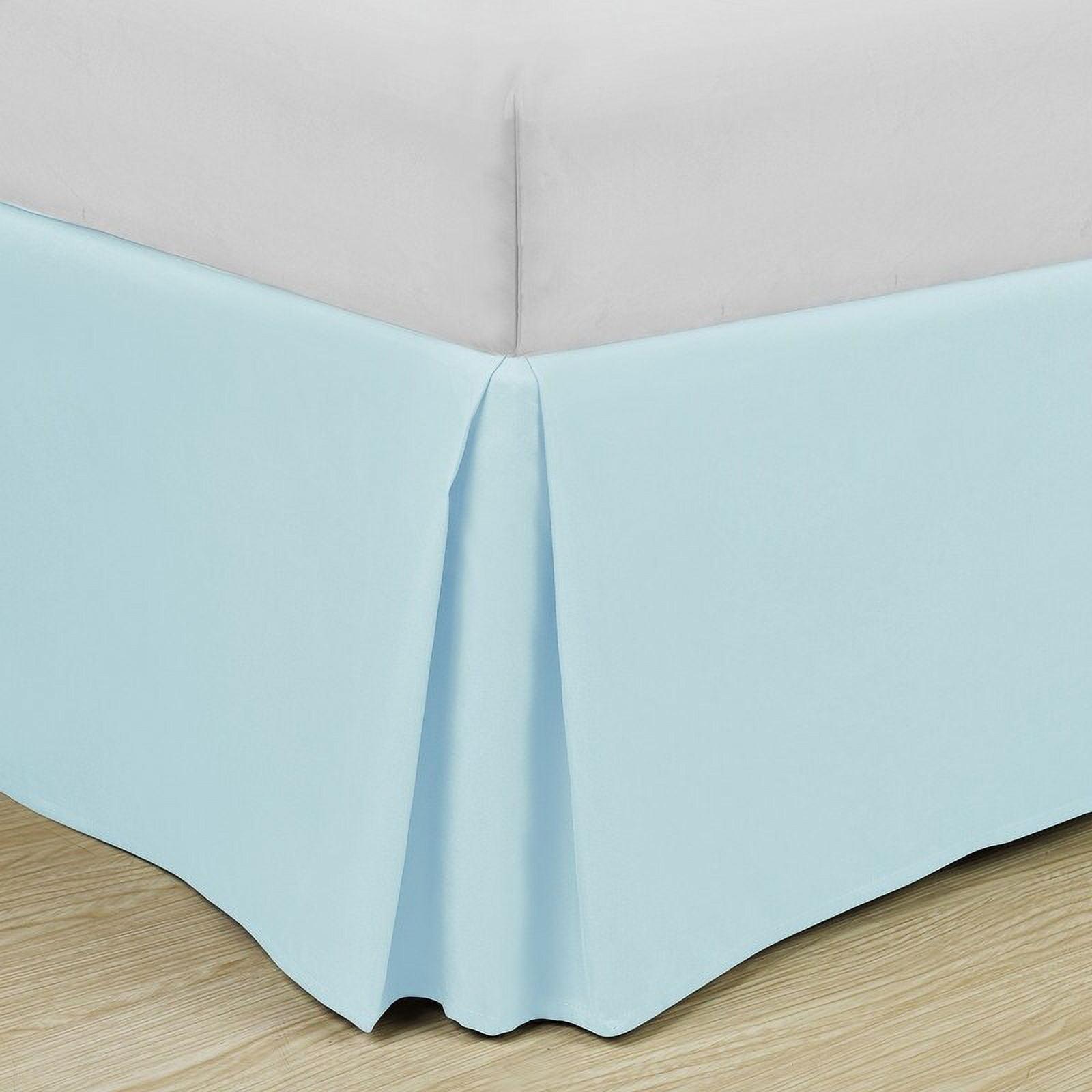 Swift Home | Basics Pleated Microfiber Bed Skirt 14-inch Drop Aqua Twin