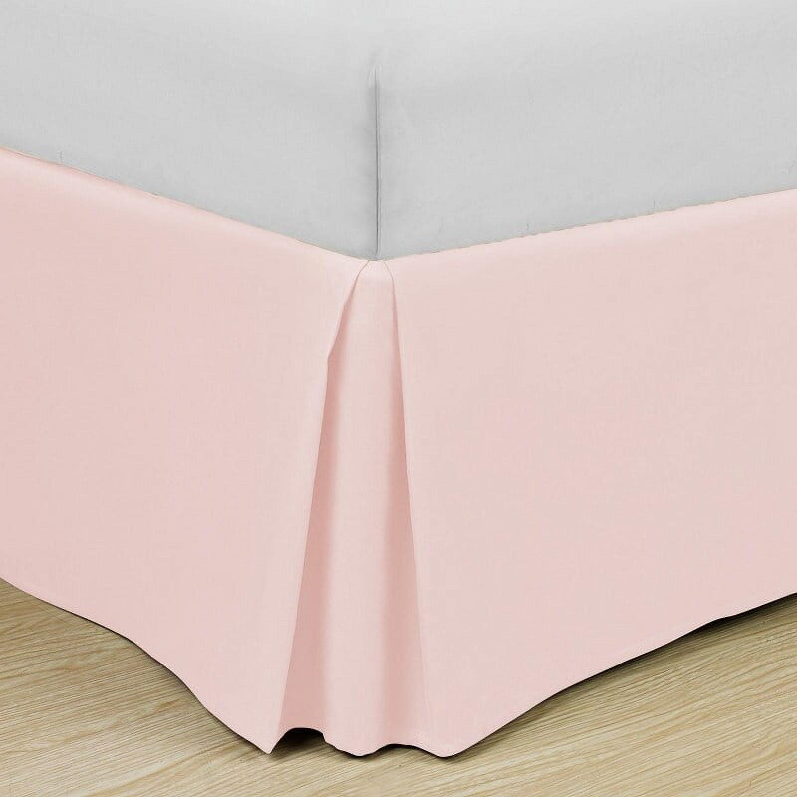 Swift Home | Basics Pleated Microfiber Bed Skirt 14-inch Drop Rose Blush Full