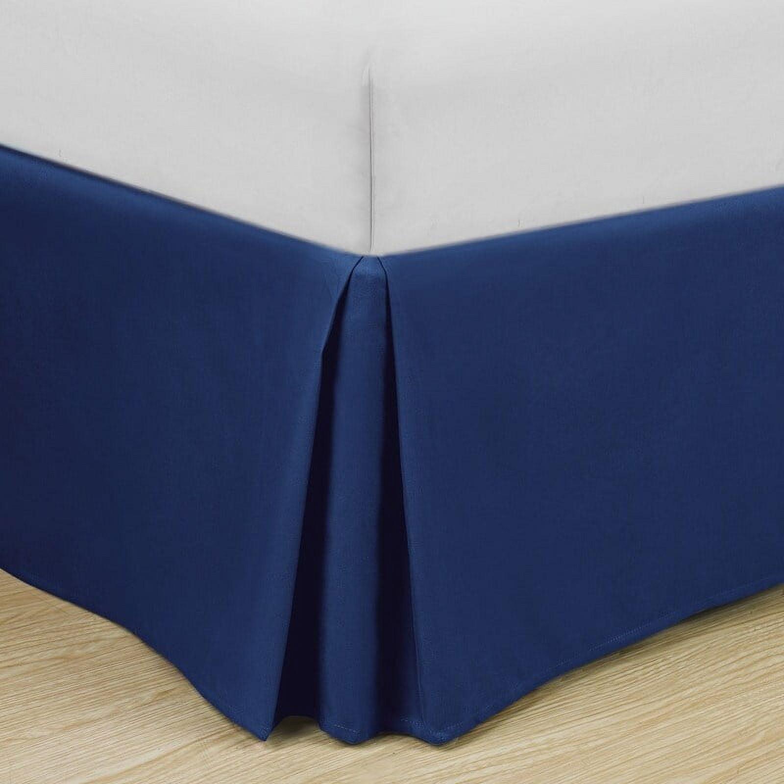 Swift Home | Basics Pleated Microfiber Bed Skirt 14-inch Drop Royal Blue Twin