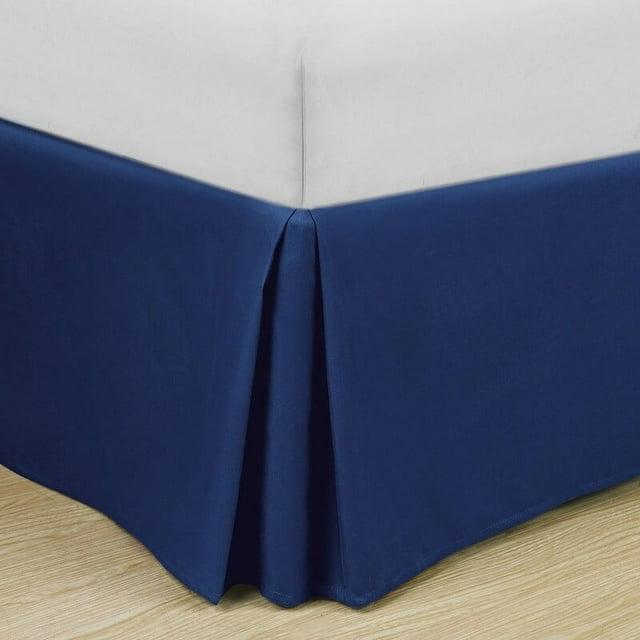 Swift Home | Basics Pleated Microfiber Bed Skirt 14-inch Drop Royal Blue Twin