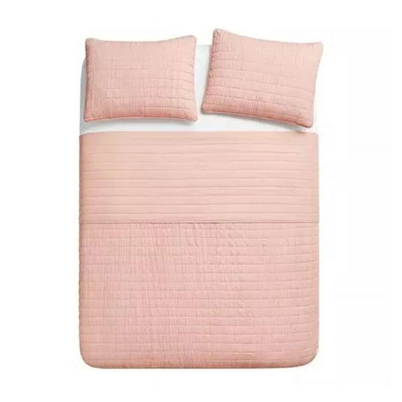 Swift Home Ultra Soft Crinkle Washed Microfiber 3-Piece Quilt Set