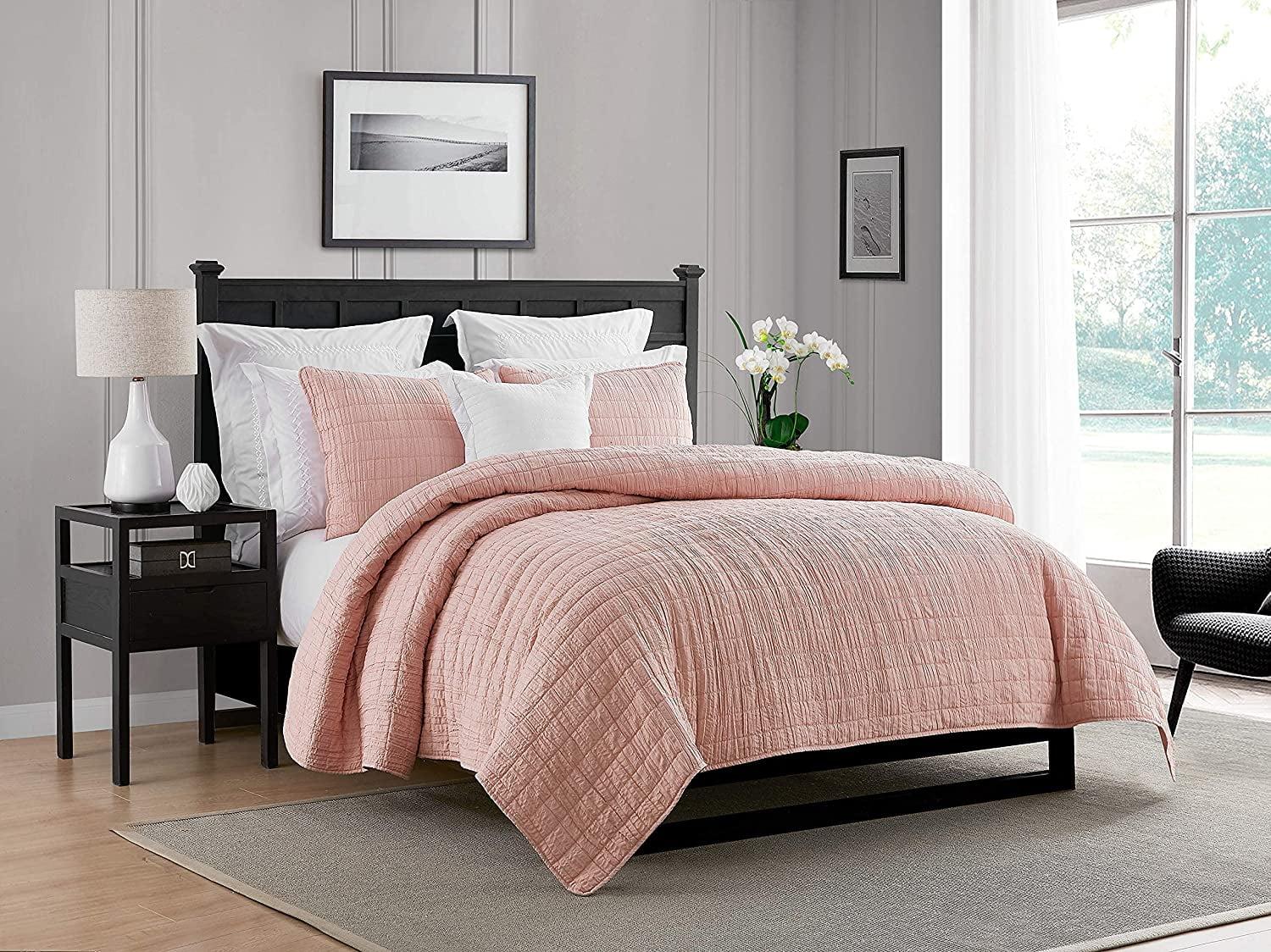 Swift Home Ultra Soft Crinkle Washed Microfiber 3-Piece Quilt Set