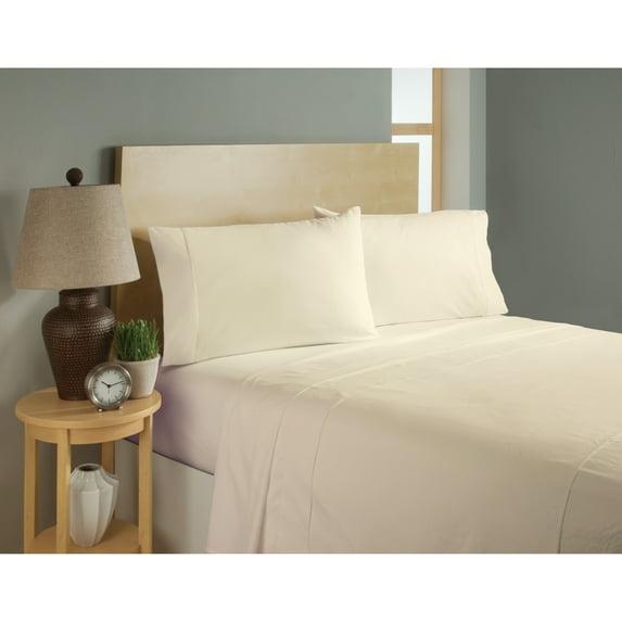 Swift Home | 1-Piece Microfiber Flat Sheet Cream Queen
