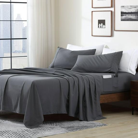 Cathay Home, Inc 1800 Series Smart Storage Pocket Microfiber Sheet Set