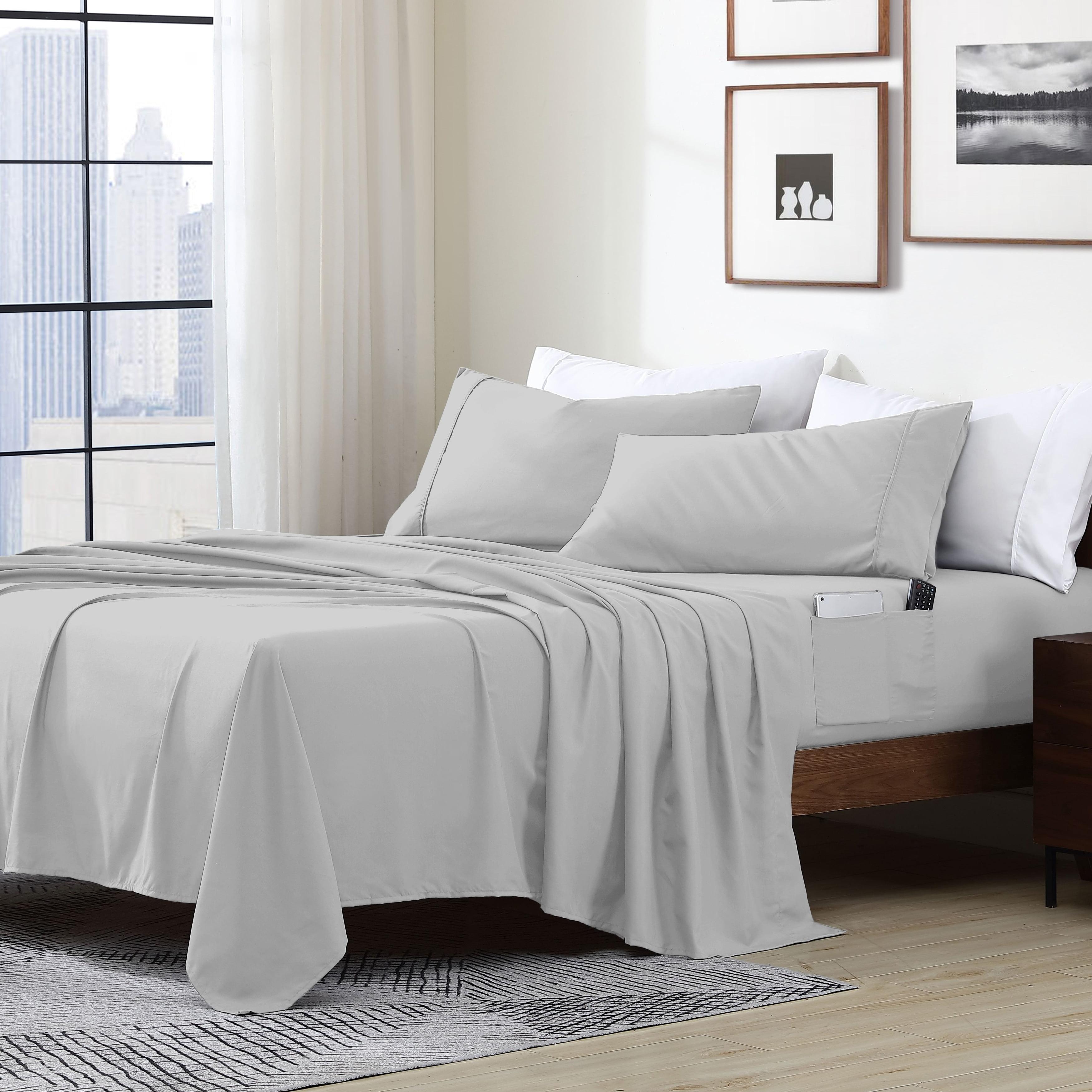 Cathay Home, Inc 1800 Series Smart Storage Pocket Microfiber Sheet Set