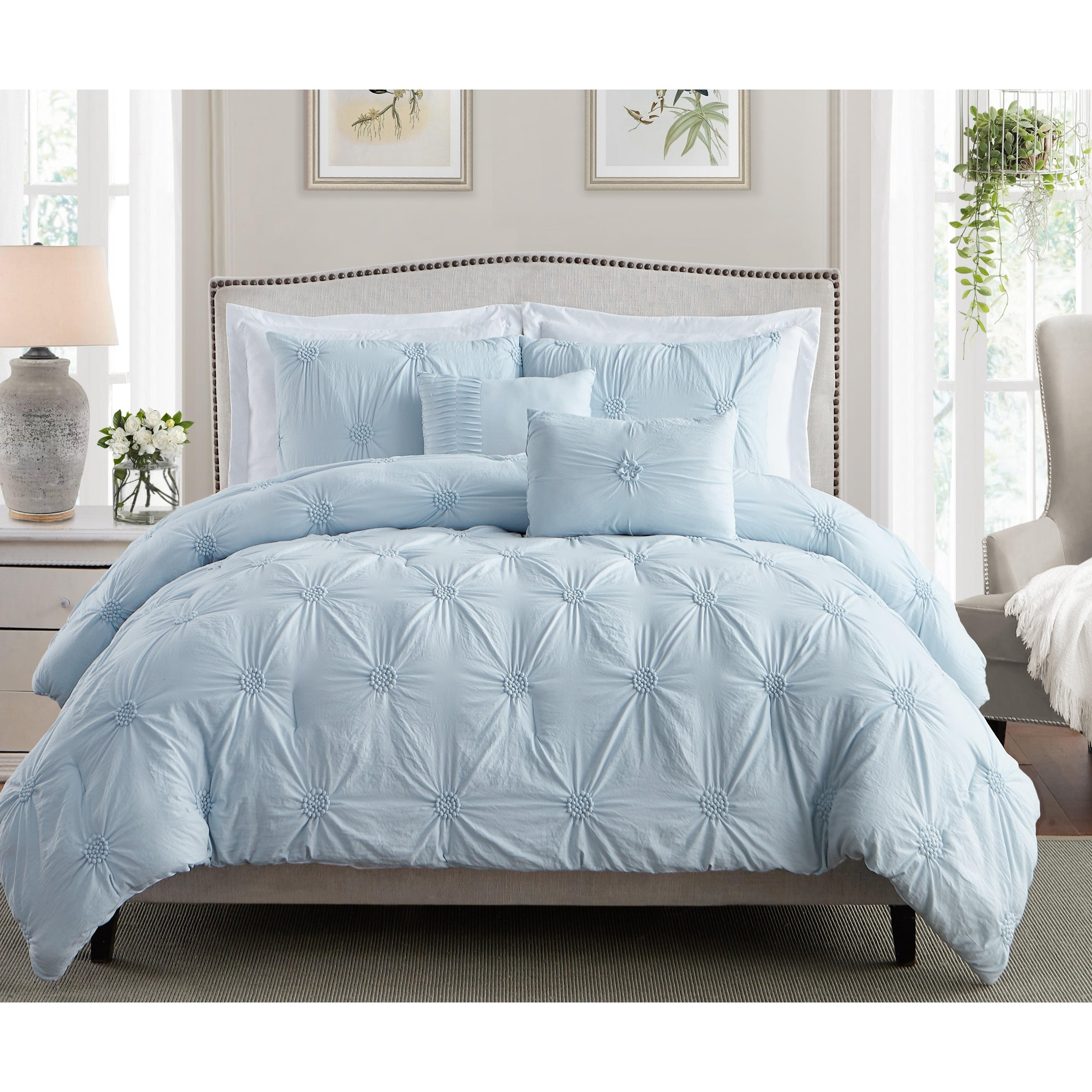 Swift Home Supreme Microfiber Floral Pintuck Microfiber 3-Piece Comforter Set