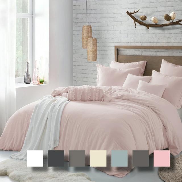 Swift Home Super Soft Crinkle Washed Microfiber Duvet Cover Set