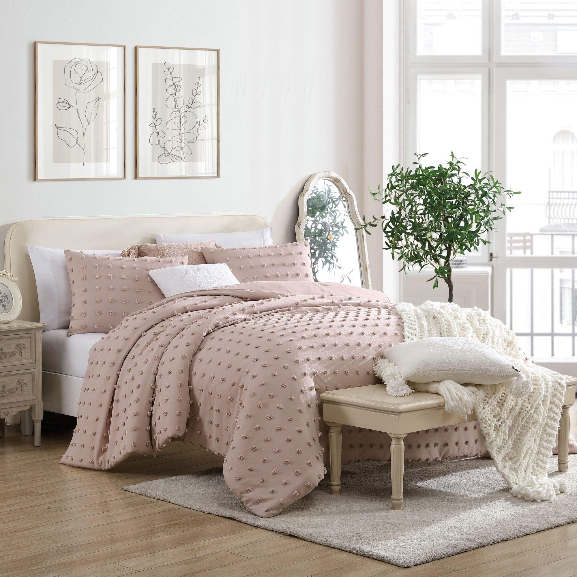 Swift Home Pom Pom Jaquard Microfiber 3-Piece Comforter Set