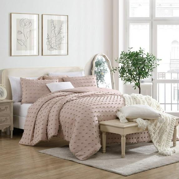 Swift Home Pom Pom Jaquard Microfiber 3-Piece Comforter Set
