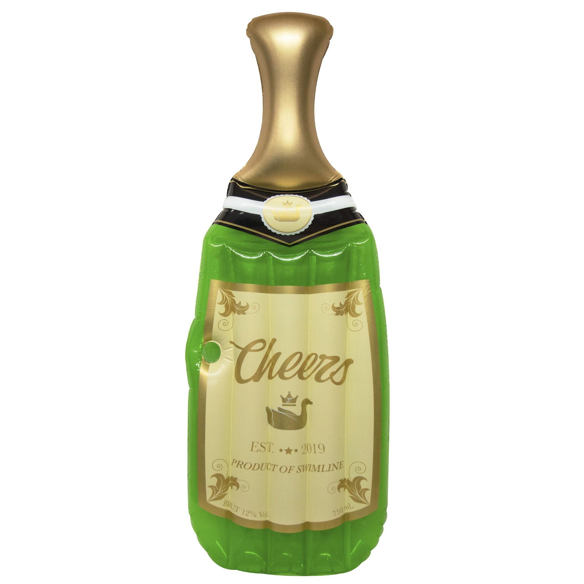 Swimline 90661M Giant 86" Inflatable Cheers Bubbly Champagne Pool Float or Lake Raft Lounger for 1 Person, Green & Gold