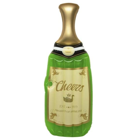 Swimline 90661M Giant 86" Inflatable Cheers Bubbly Champagne Pool Float or Lake Raft Lounger for 1 Person, Green & Gold