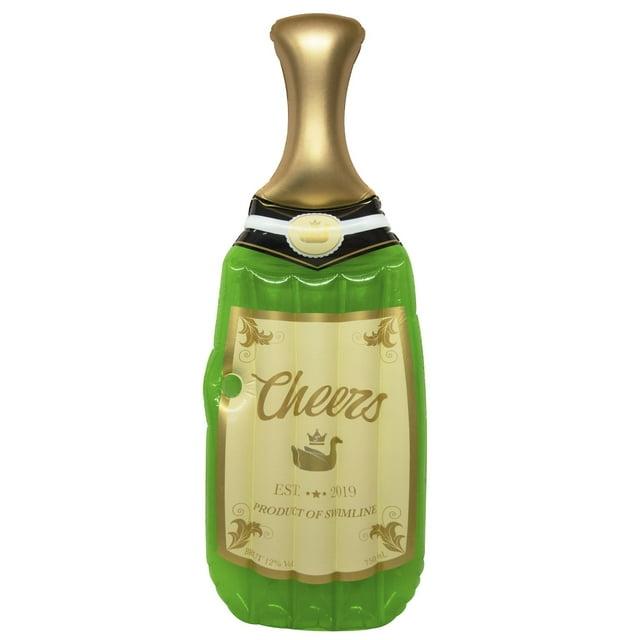 Swimline 90661M Giant 86" Inflatable Cheers Bubbly Champagne Pool Float or Lake Raft Lounger for 1 Person, Green & Gold