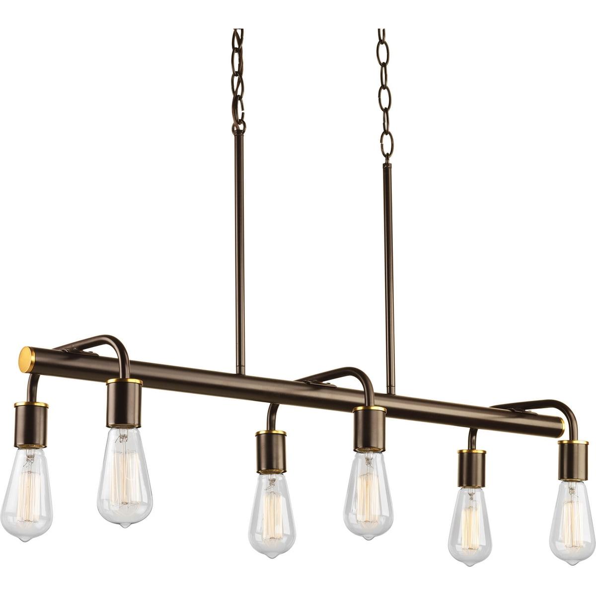 Bronze Mini 6-Light Linear Chandelier