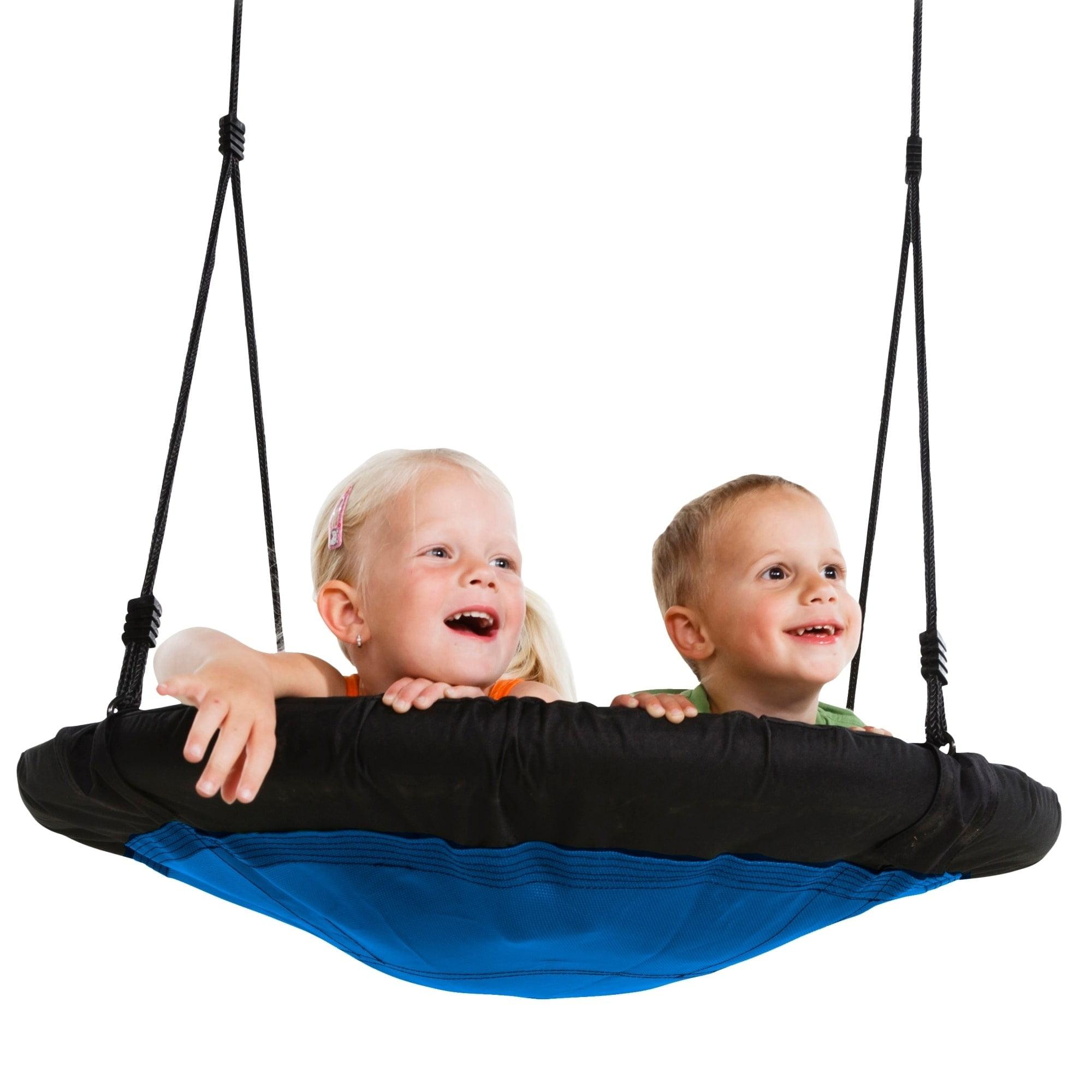 Swing-N-Slide 40" Blue Nest Swing with Black Ropes